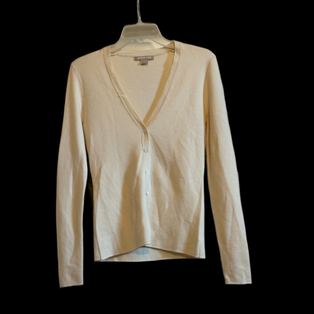 Michael Kors V Neck Button Front 100 Percent Cashmere Cardigan Sweater Sz Xs